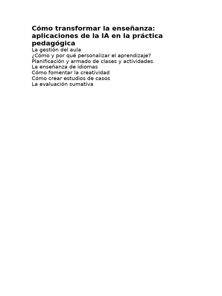 IA en la enseñanza: personalización y creatividad | PDF