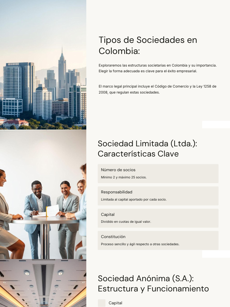 Tipos de Sociedades en Colombia | PDF | Sociedad de responsabilidad ...