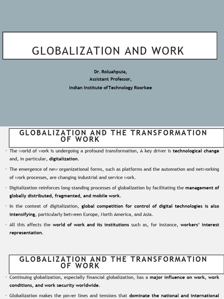 Globalization's Impact on Work Dynamics | PDF | Cost Of Living | Employment