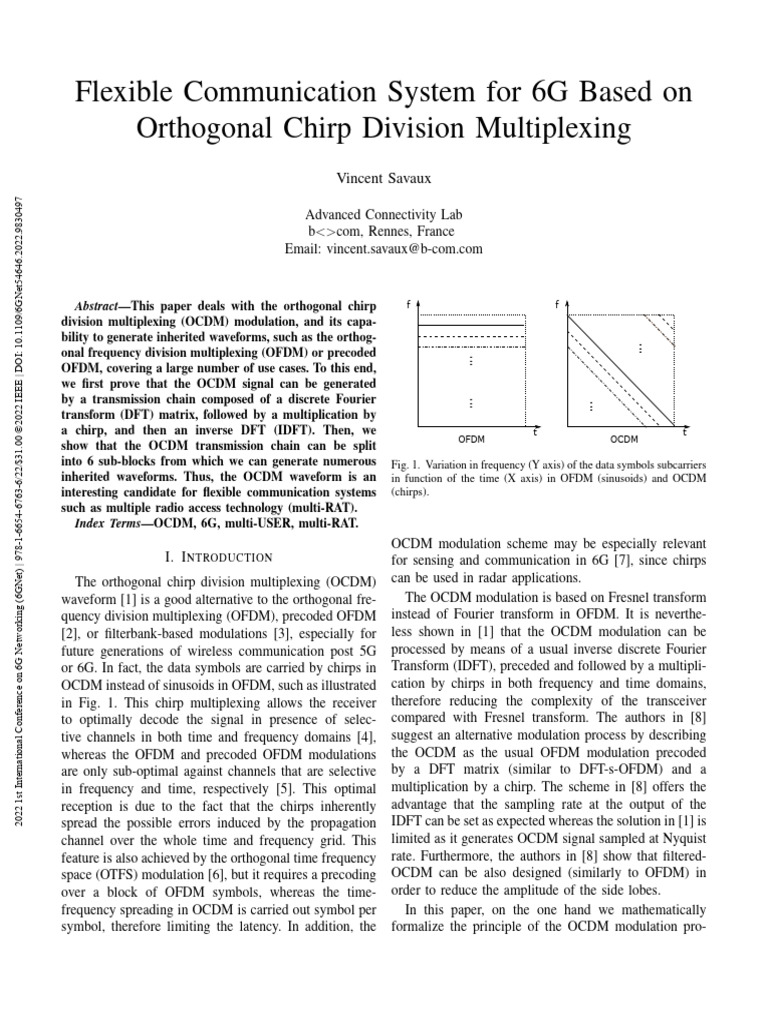 OCDM for Flexible 6G Communication Systems | PDF | Orthogonal Frequency ...