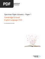 Cambridge O Level English Specimen Paper | PDF