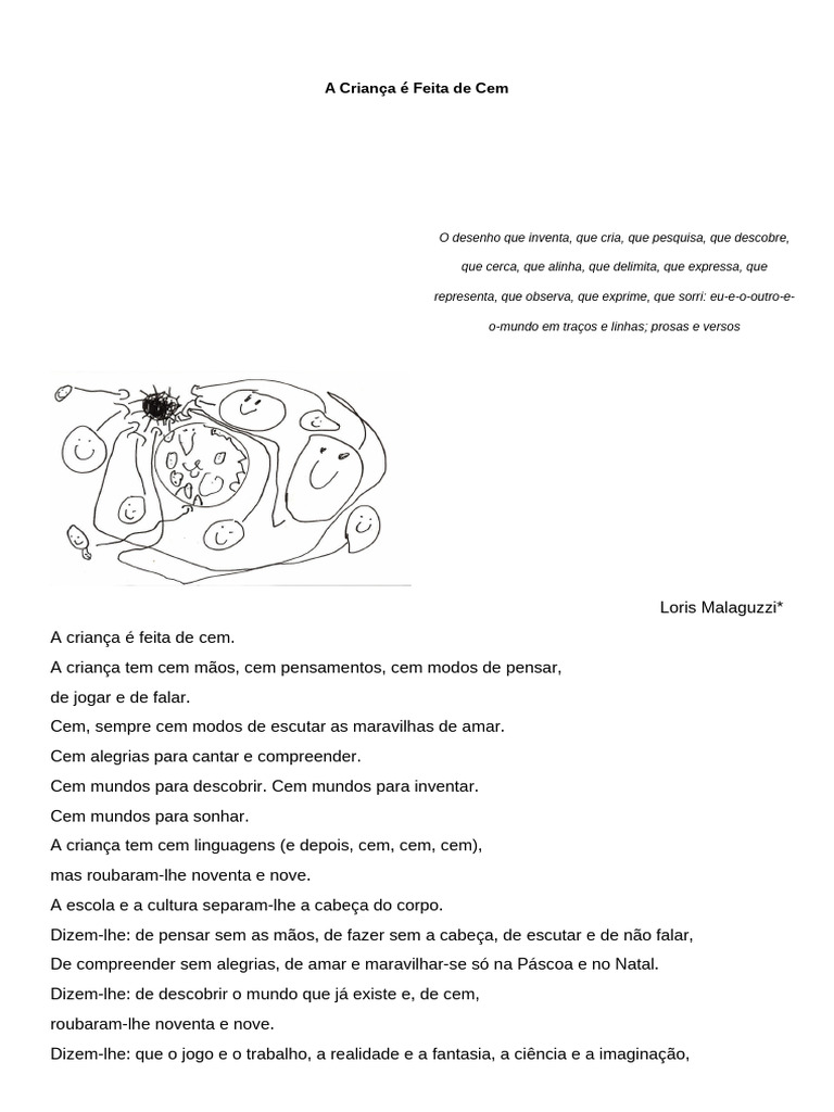 A Criança e Suas Cem Linguagens | PDF
