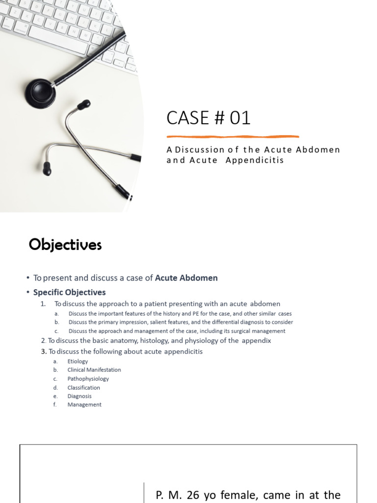 Acute Appendicitis Case Study Analysis | PDF | Abdomen | Large Intestine