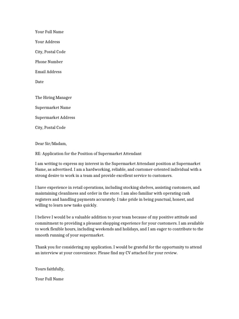 BEST APPLICATION LETTER FOR JOB VACANCY IN A SUPERMARKET visual data 3
