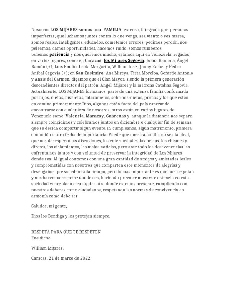 Reflexiones Sobre La Familia | PDF