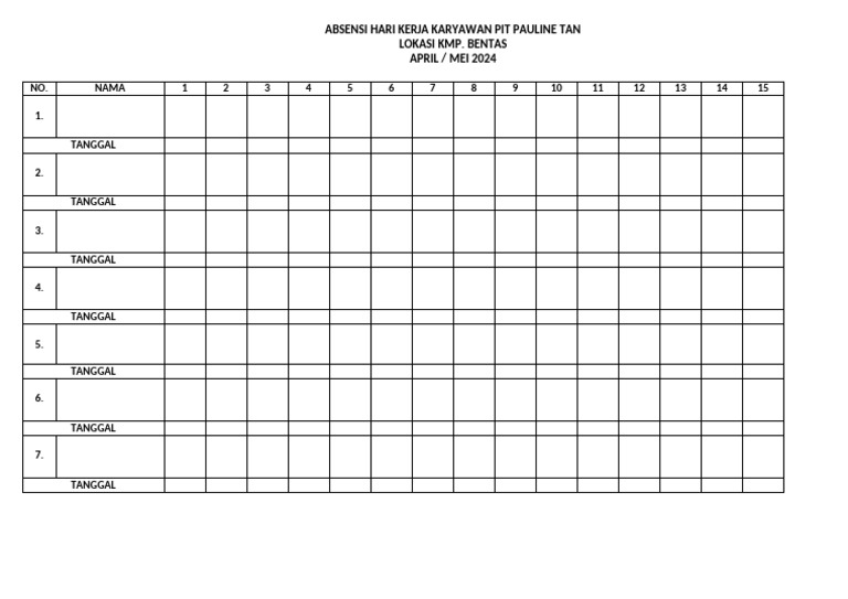 Absensi Checklock | PDF