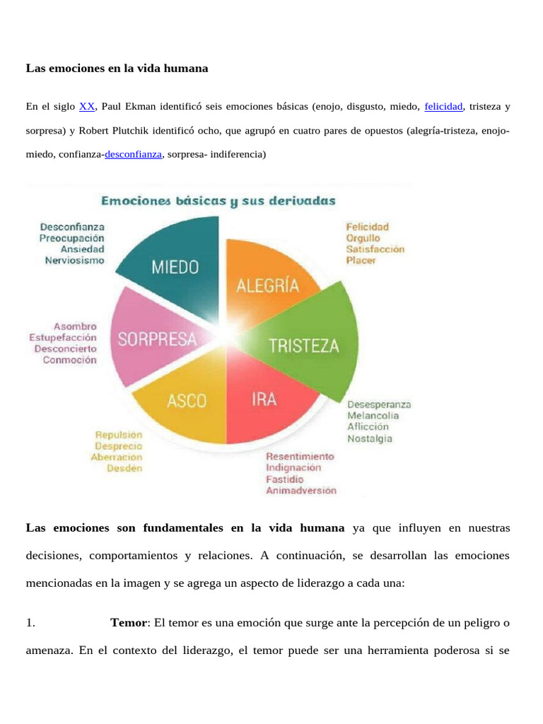 Las Emociones Son Fundamentales en La Vida Humana | PDF | Las emociones ...