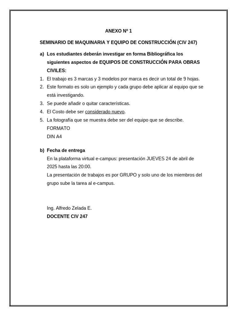 Anexo Nº1 Formato Especific. Tec | PDF | Ingeniería mecánica