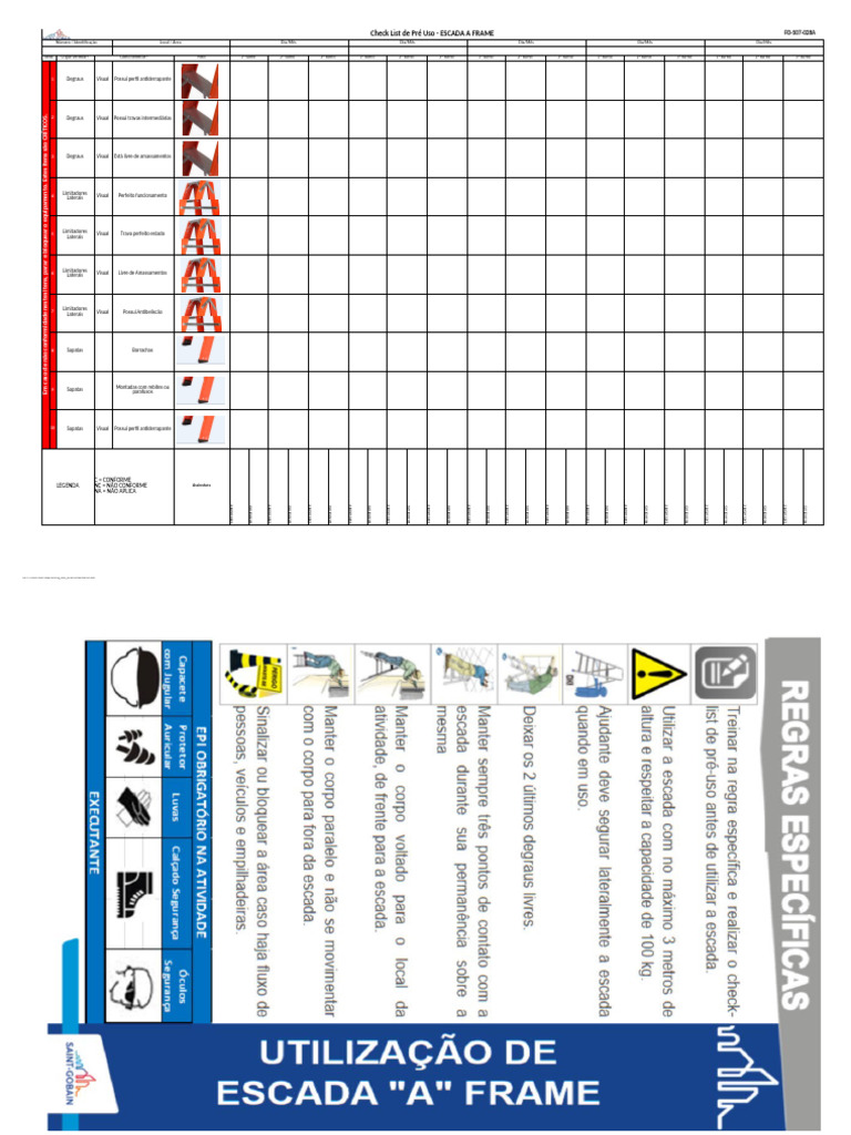 Check List Inspeção Escada A Frame | PDF