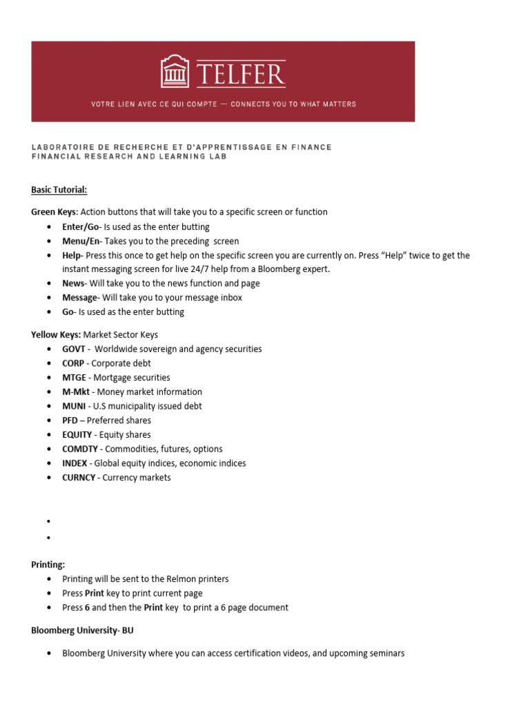 Bloomberg Basics | PDF | Bonds (Finance) | Financial Markets