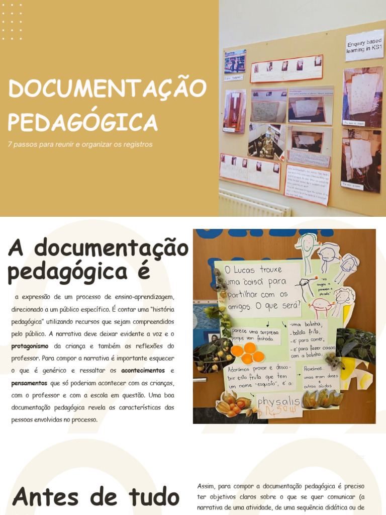 7 Passos para Documentação Pedagógica | PDF | Pedagogia | Narrativa