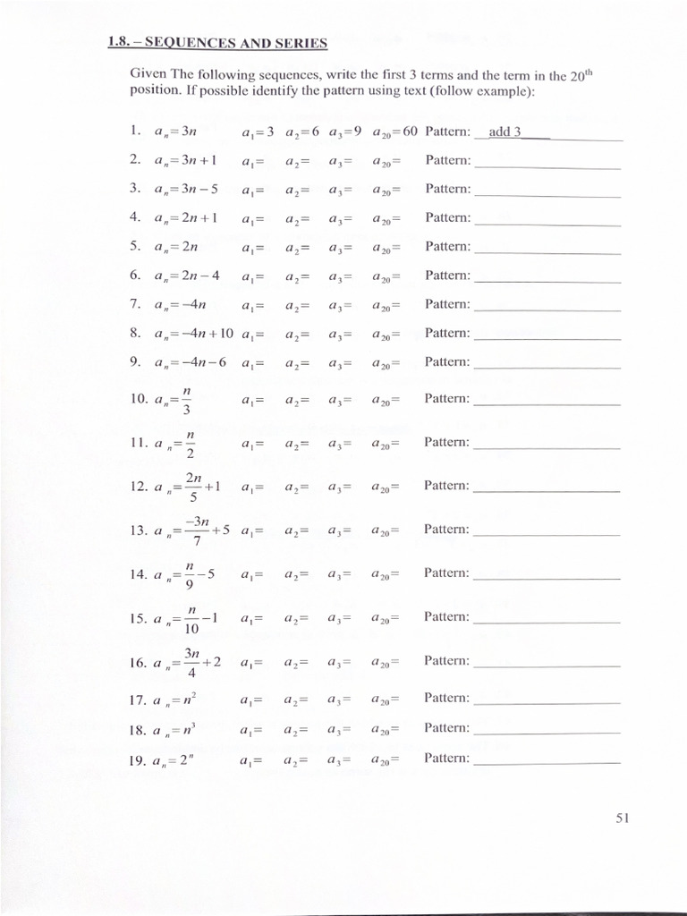 Sequences and Series Questions | PDF