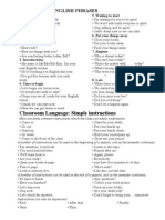 Classroom English Phrases