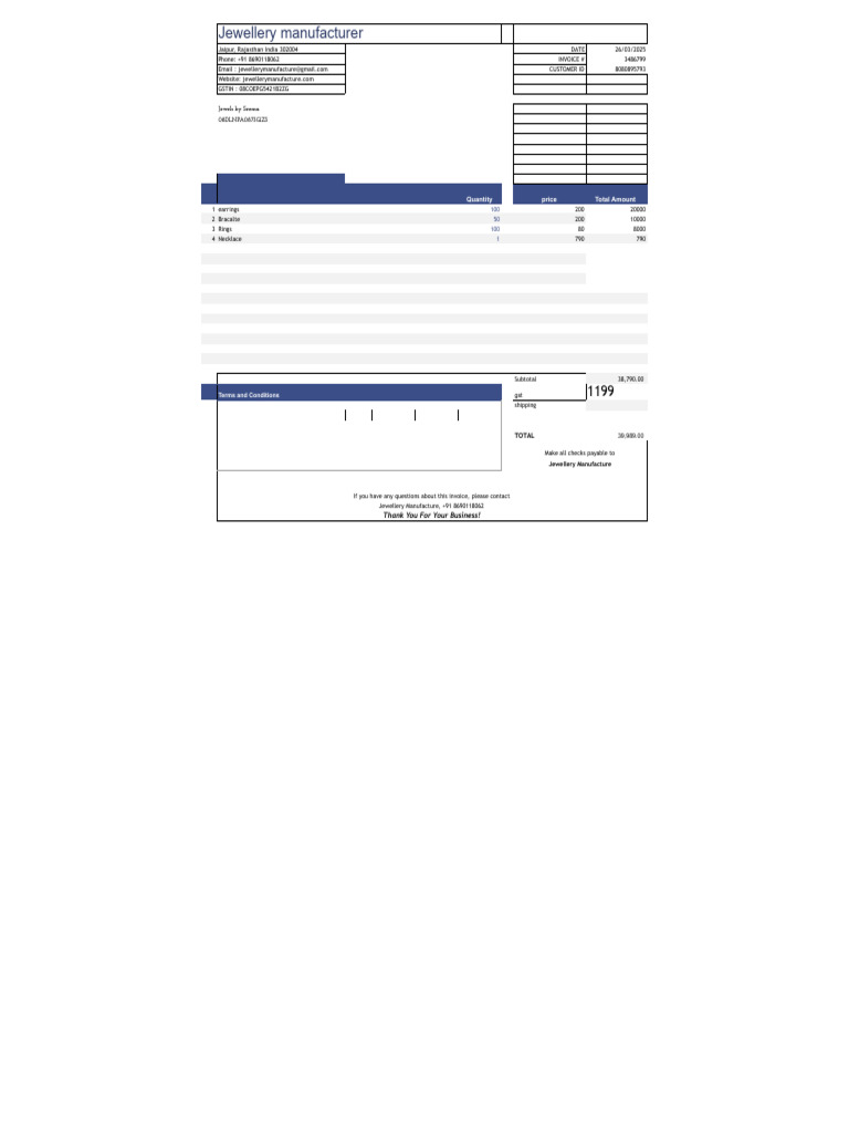 Jewellery Invoice Format Example | PDF | Jewellery | Invoice