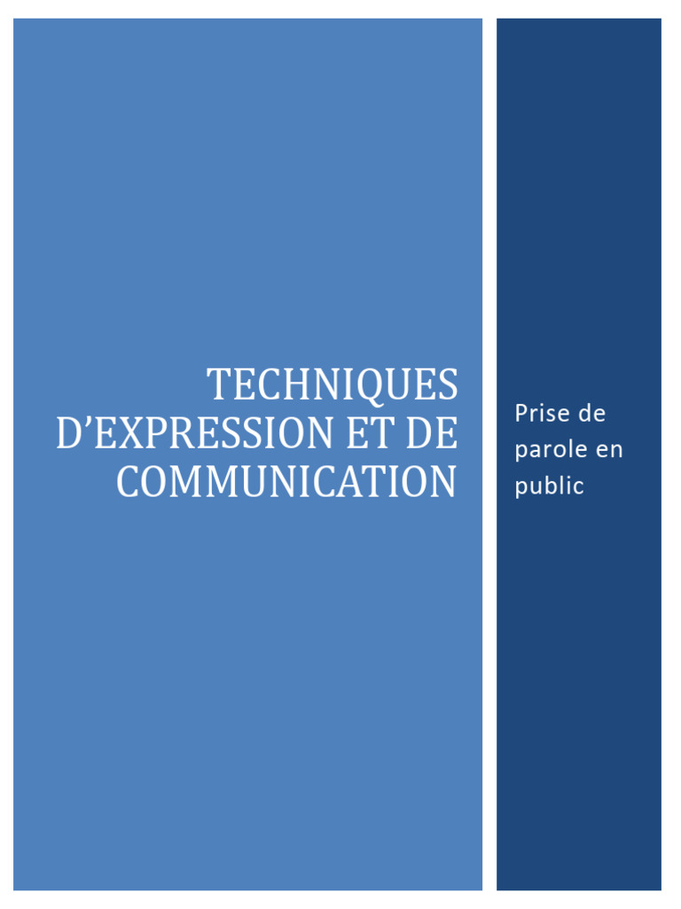 Techniques de Prise de Parole Efficaces | PDF | la communication | Phrase