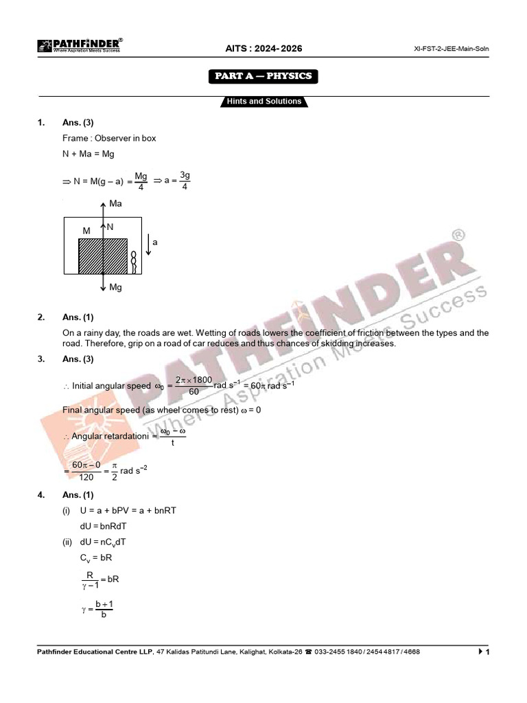 JEE Main Physics & Chemistry Solutions 2024-2026 | PDF | Condensed ...