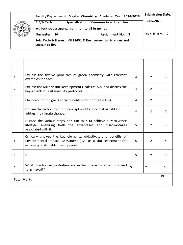 ESS-FAT-3 Assignment | PDF | Sustainability | Economies