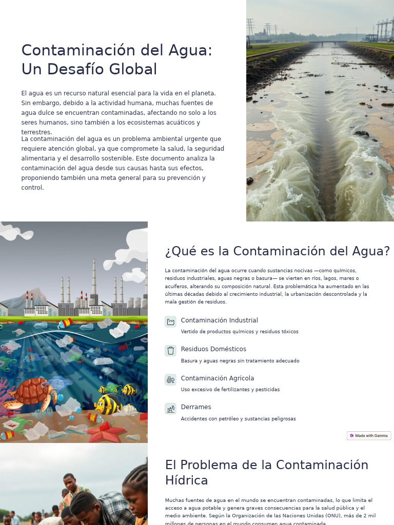 Contaminación del Agua: Causas y Soluciones | PDF | La contaminación ...