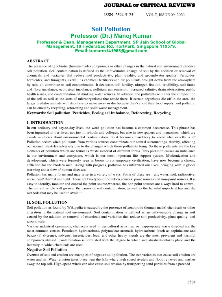 Understanding Soil Pollution Causes | PDF | Soil | Fertilizer