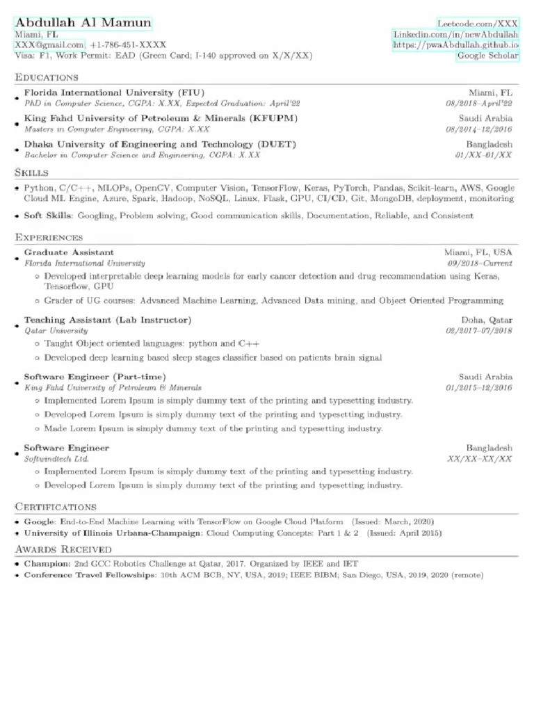 Resume Output | PDF