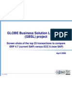 GLOBE Business Solution Landscape (GBSL) Project