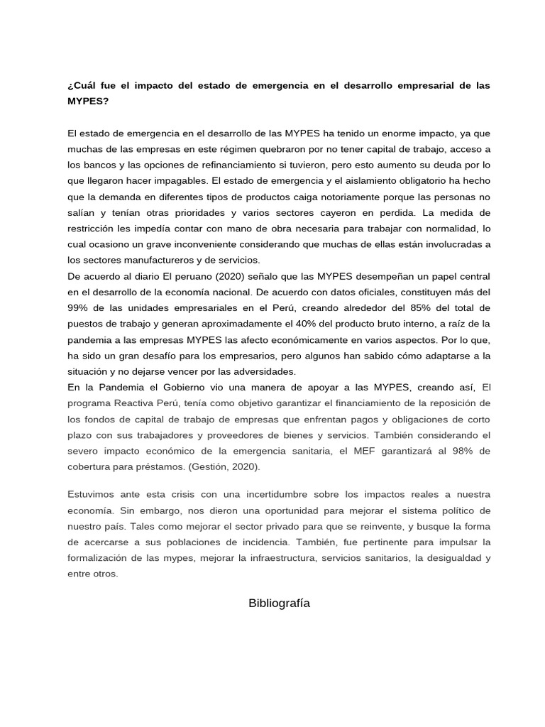 Semana 8 Impacto de La Pandemia A Las Mypes | PDF | Pequeñas y medianas ...
