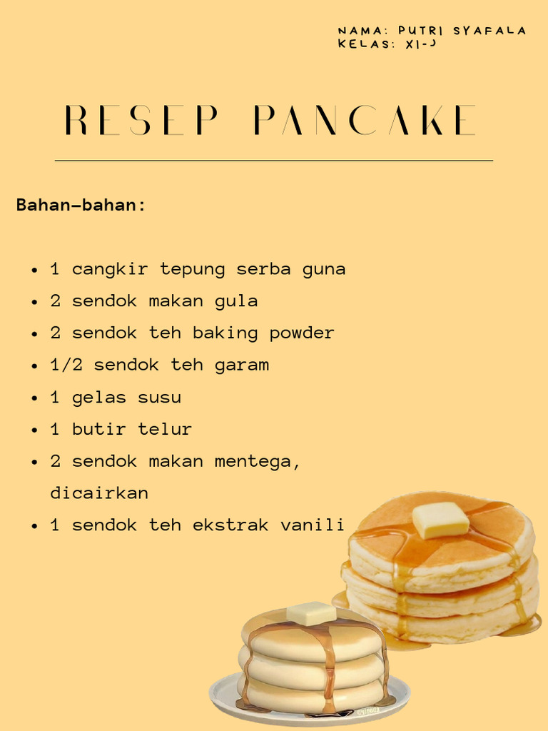 Resep Pancake Putri Syafala Kelas XI | PDF