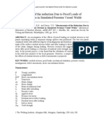 Measurements of The Reduction Due To Proof Loads of Residual Stresses in Simulated Pressure Vessel Welds