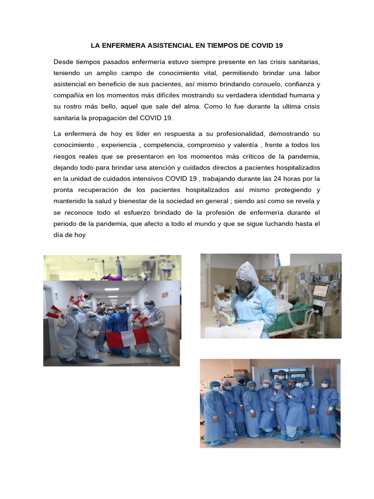 LA ENFERMERA ASISTENCIAL EN TIEMPOS DE COVID 19-1 | PDF
