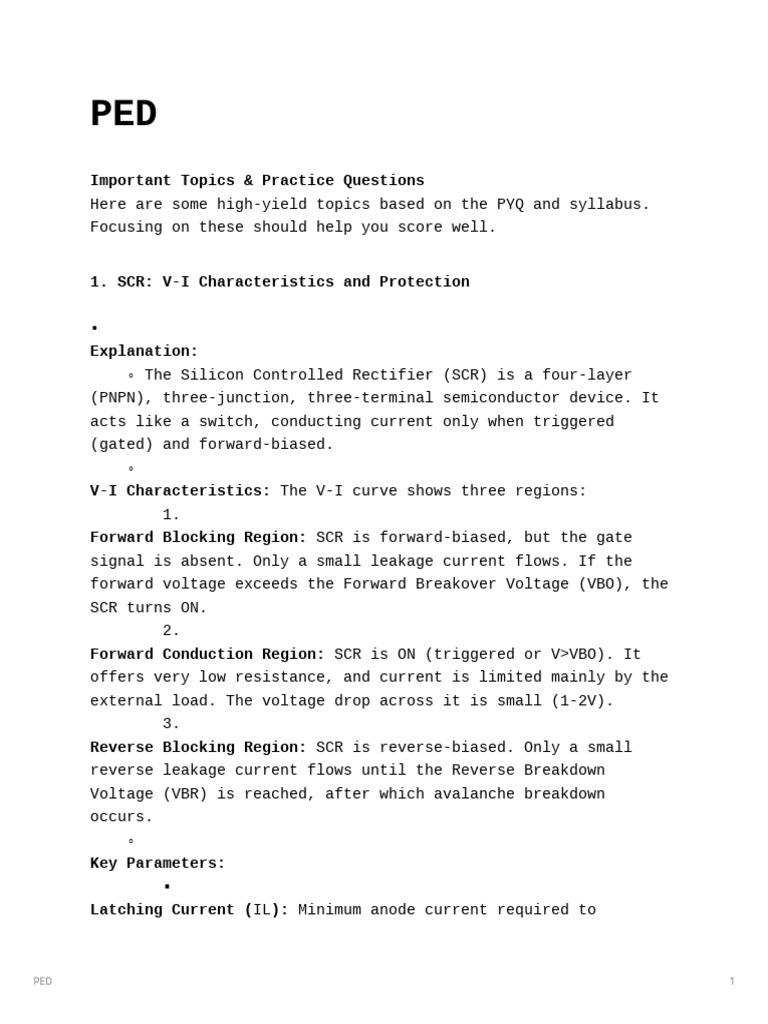 Important Topics & Practice Questions | PDF | Power Inverter | Rectifier