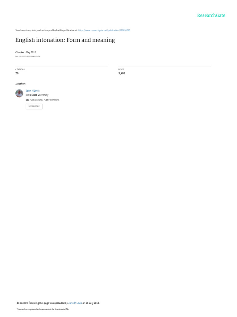 English Intonation Form and Meaning | PDF