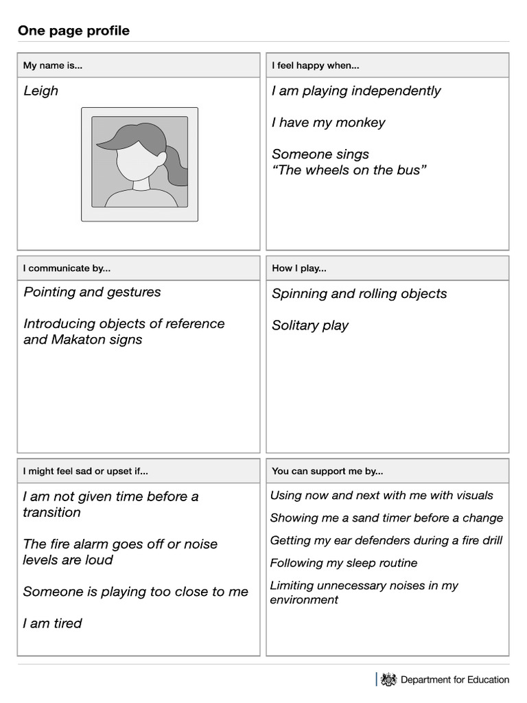 One Page Profile - Example | PDF