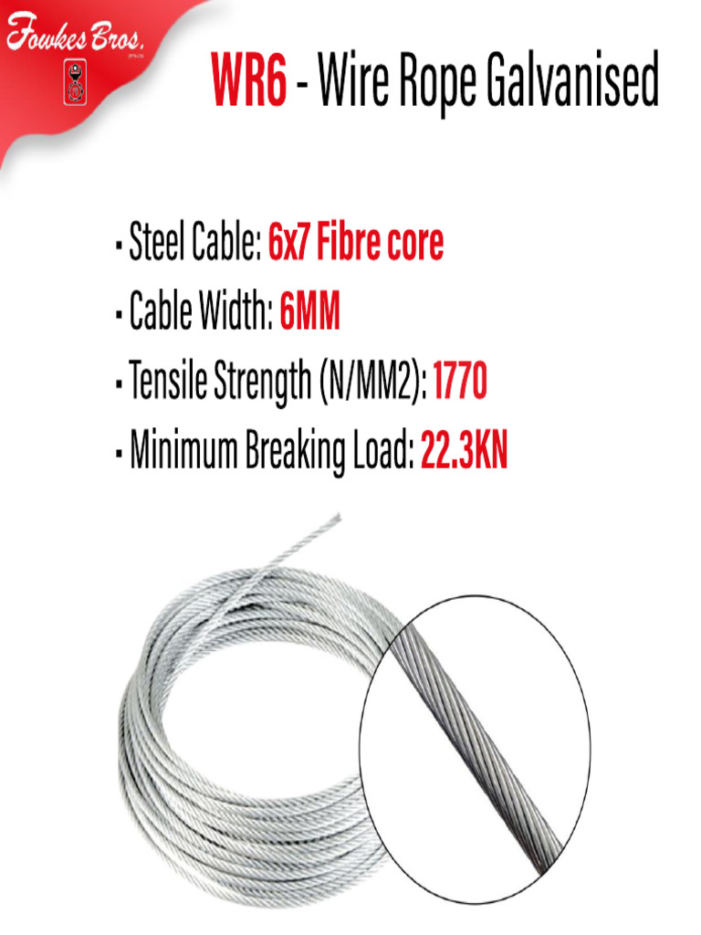 WR6: Especificaciones del Cable de Acero | PDF