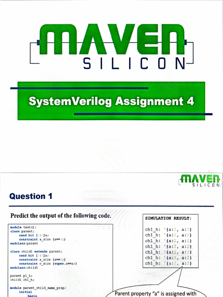 SystemVerilog Code Output Predictions | PDF | Pointer (Computer ...