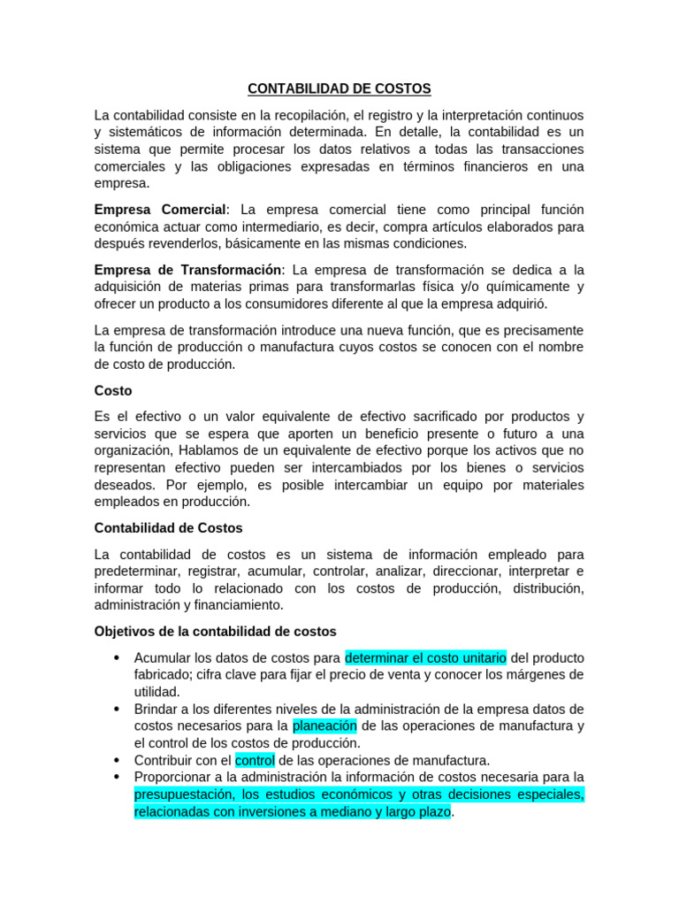 Contabilidad de Costos | PDF | Costo | Contabilidad de costos