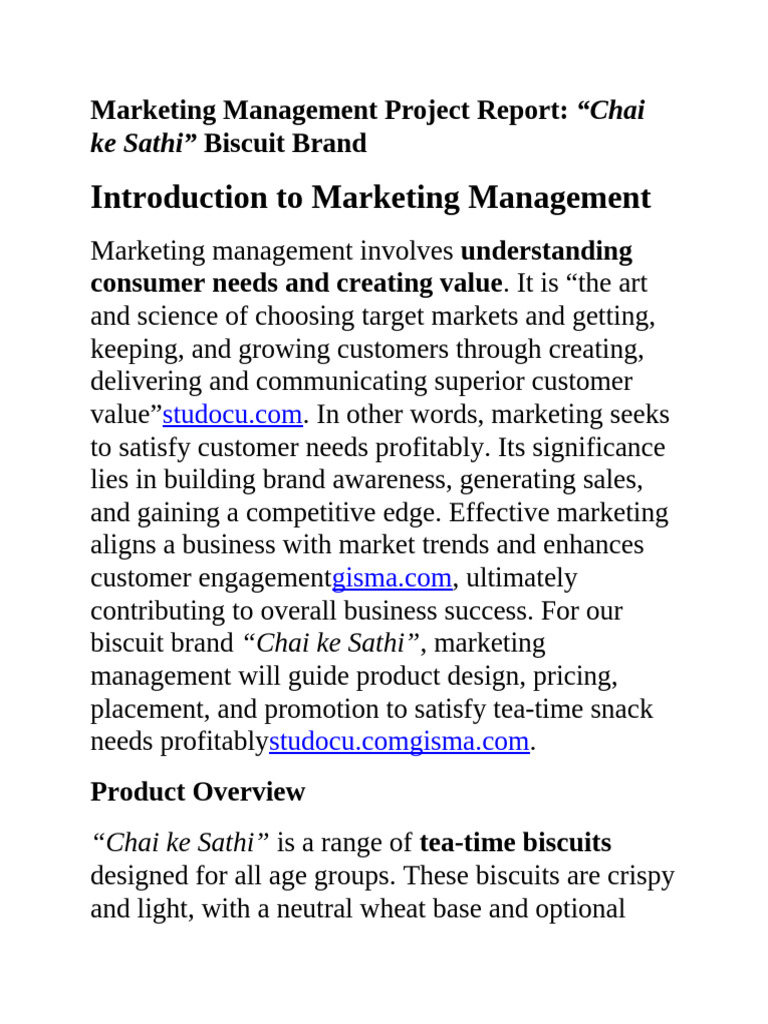Marketing Management Project Report | PDF | Warehouse | Marketing