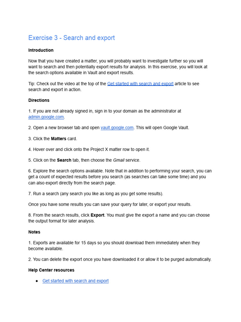 04 Exercise-3-Search-And-Export Exercise 3 - Search and Export | PDF