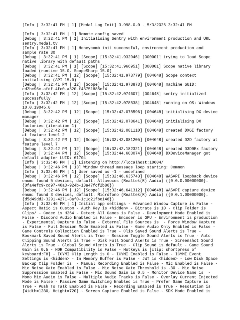 Medal App Initialization Log | PDF | Usb | Computing