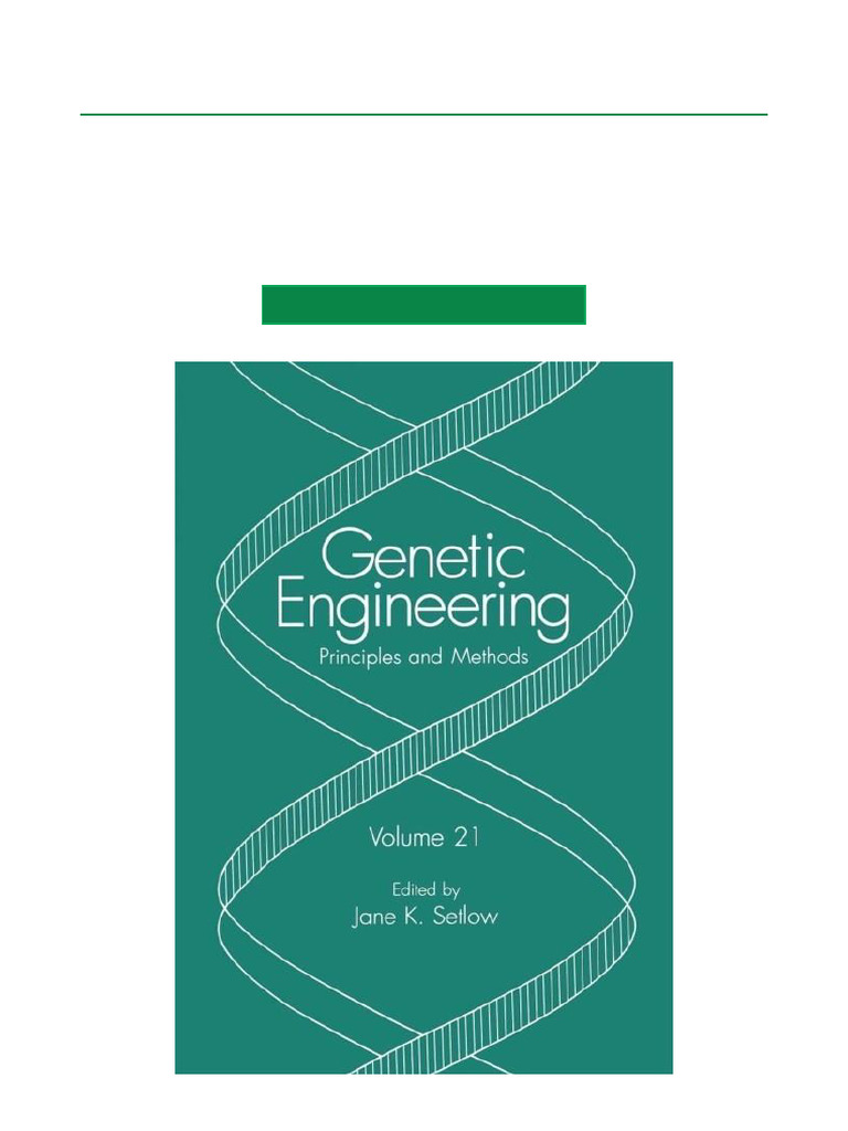 Genetic Engineering Principles and Methods, 1st Edition Full Download ...