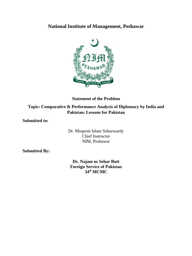 IRP Statement of The Problem | PDF | Foreign Policy | Political Science