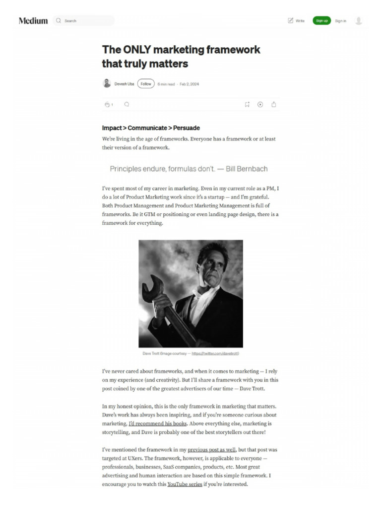 The ONLY Marketing Framework That Truly Matters by Devesh Uba Medium ...
