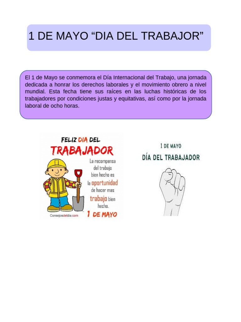 Día Internacional del Trabajo: 1 de Mayo | PDF