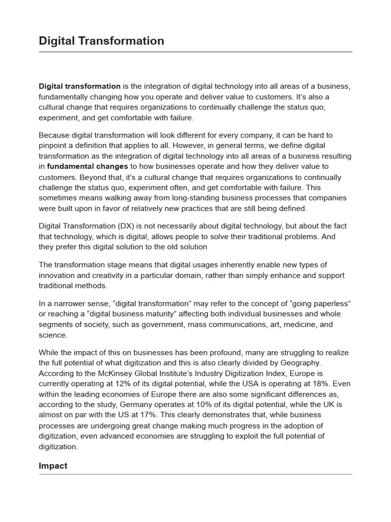 Digital Transformation Insights and Impact | PDF | Digital Marketing ...