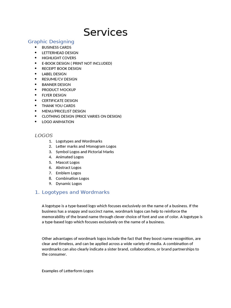 Services | PDF | Logos | Advertising