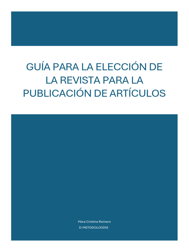 Guía para elegir revistas científicas | PDF | Comunicación humana ...