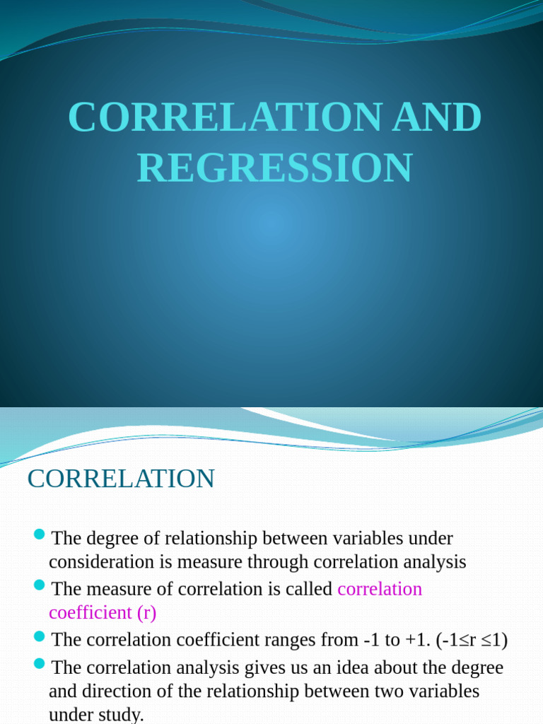 Correlation and Regression | PDF | Linear Regression | Regression Analysis