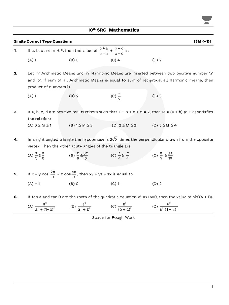 10th SRG - Mathematics - (AG Sir) - SC | PDF
