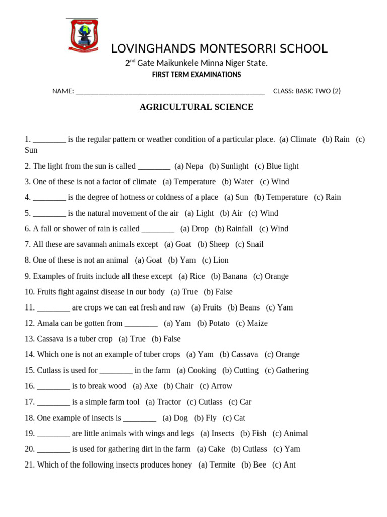 Agric Science 23 Pdf Insects Crops