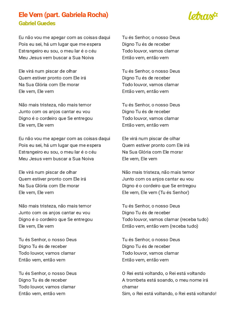 Letra da Música 