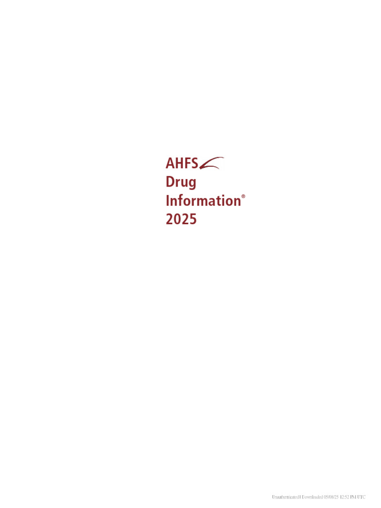 AHFS Drug Information 2025 Overview | PDF | Food And Drug ...